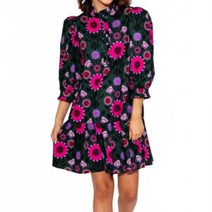 NEW IVY JANE pleated hem dress in multi